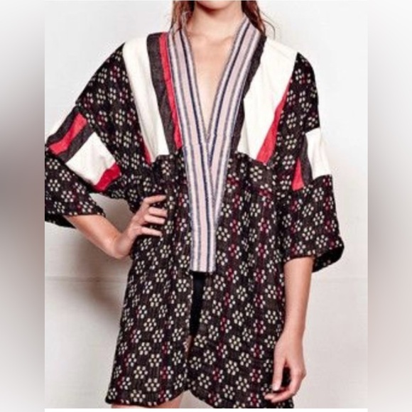 ACE & JIG Kasuri Kimono Jacket Size S Cotton Stripe RARE - Picture 5 of 9